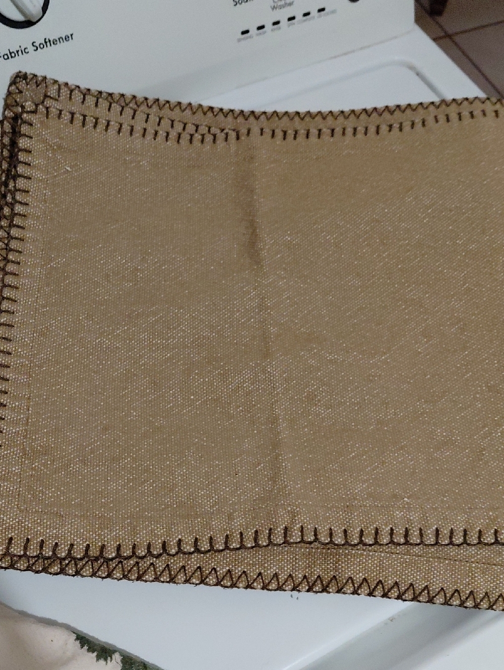 Gold Shimmery Fabric Panel with Dark Brown Trim